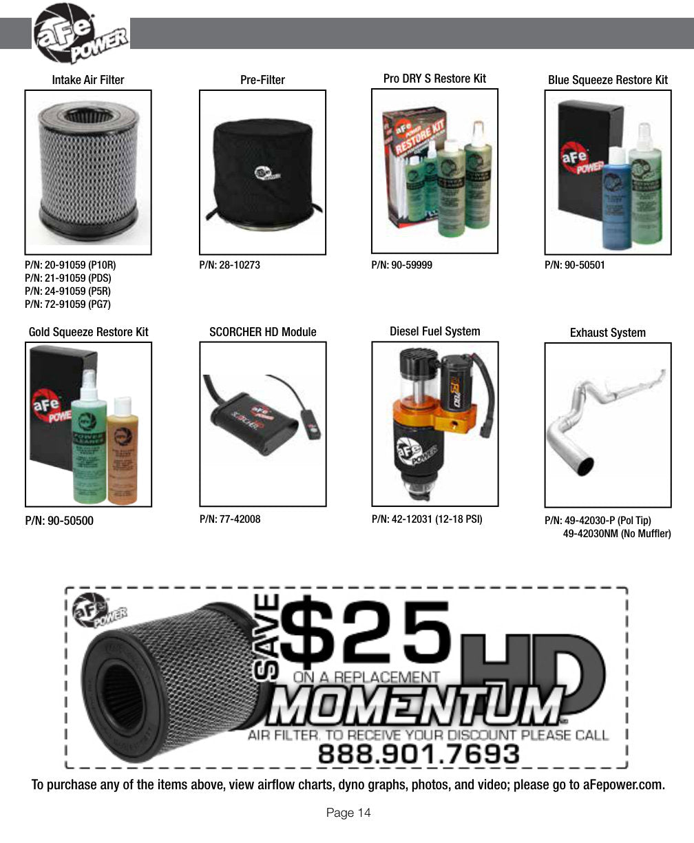 aFe Momentum HD Cold Air Intake System w/ Pro DRY S Filter | Dodge 07.5-09 L6-6.7L (51-72003)