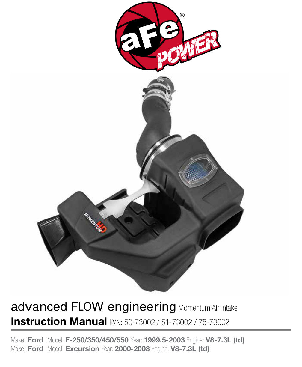 aFe Momentum HD Cold Air Intake | Ford Diesel V8-7.3L (99-03) (51-73002) (SPF73002-12K)