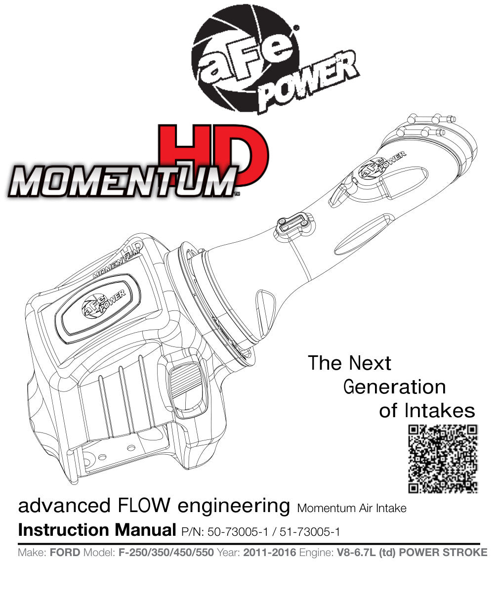 aFe Momentum HD Cold Air Intake | Ford Diesel V8-6.7L (11-15) (51-73005-1) (SPF73005-1)
