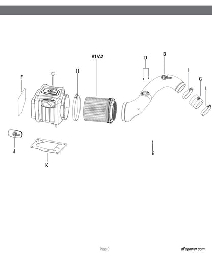 aFe Momentum HD Cold Air Intake | GM Diesel V8-6.6L LLY (04.5-05) (51-74002) (SPF74002-12K)