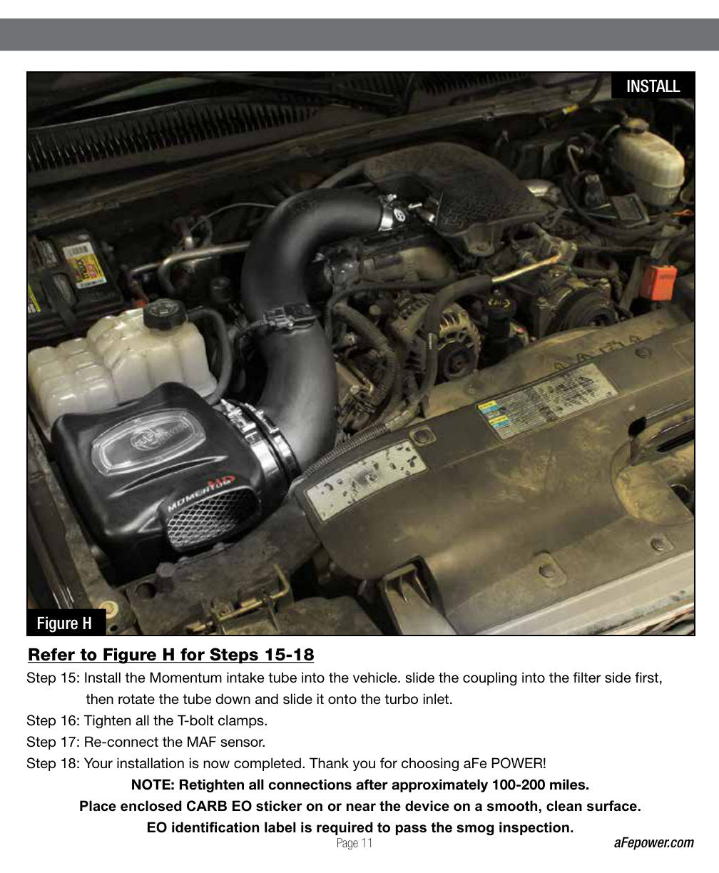 aFe Momentum HD Cold Air Intake | GM Diesel V8-6.6L LLY (04.5-05) (51-74002) (SPF74002-12K)