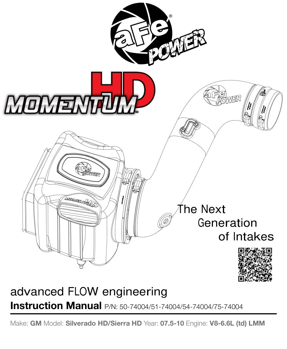 aFe Momentum HD Cold Air Intake | GM Diesel V8-6.6L LMM (07.5-10) (51-74004) (SPF74004-12K)