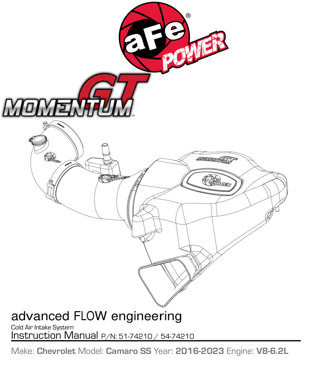 aFe Momentum GT Pro DRY S Intake 16-26 Camaro SS (51-74210)