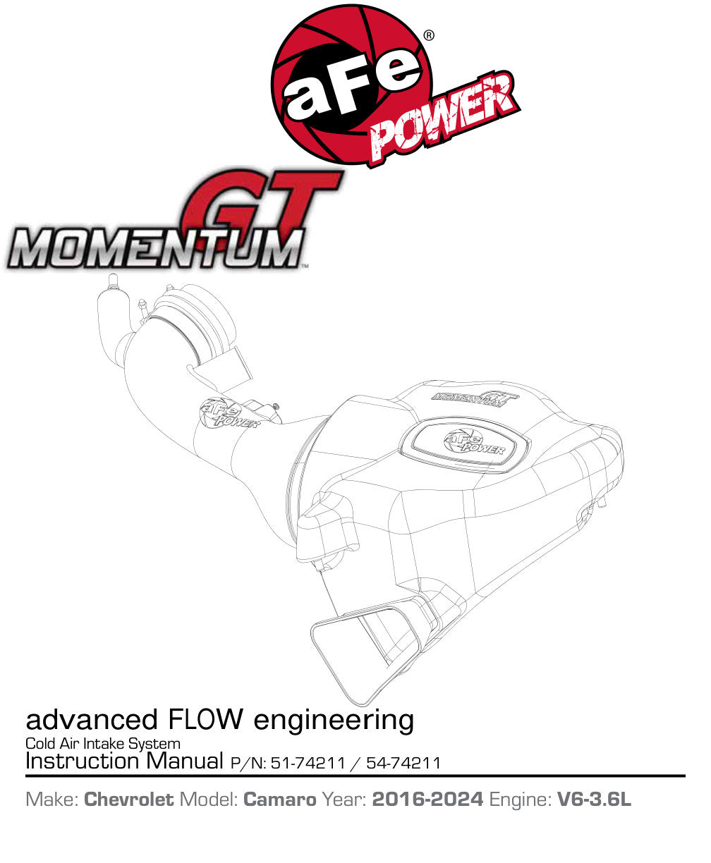 aFe Momentum GT Pro DRY S Intake | Chevy Camaro (16-26) (51-74211)