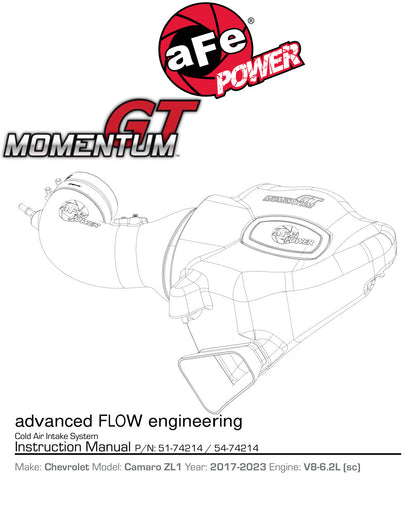 aFe Momentum GT | Chevy Camaro 6.2L V8 17-26 (51-74214) (SPF5174214)