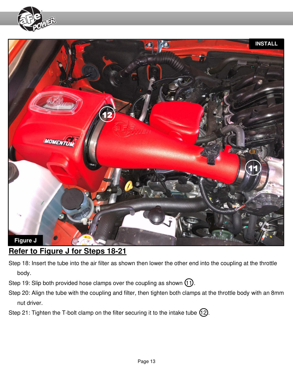 aFe Momentum GT Red Edition Cold Air Intake | Toyota Tacoma V6 3.5L (16-23) (51-76005-R)