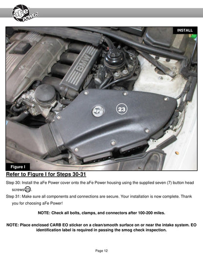 aFe MagnumFORCE Stage-2Si Cold Air Intake | BMW 3-Series E9X 06-12 (51-81012-B)