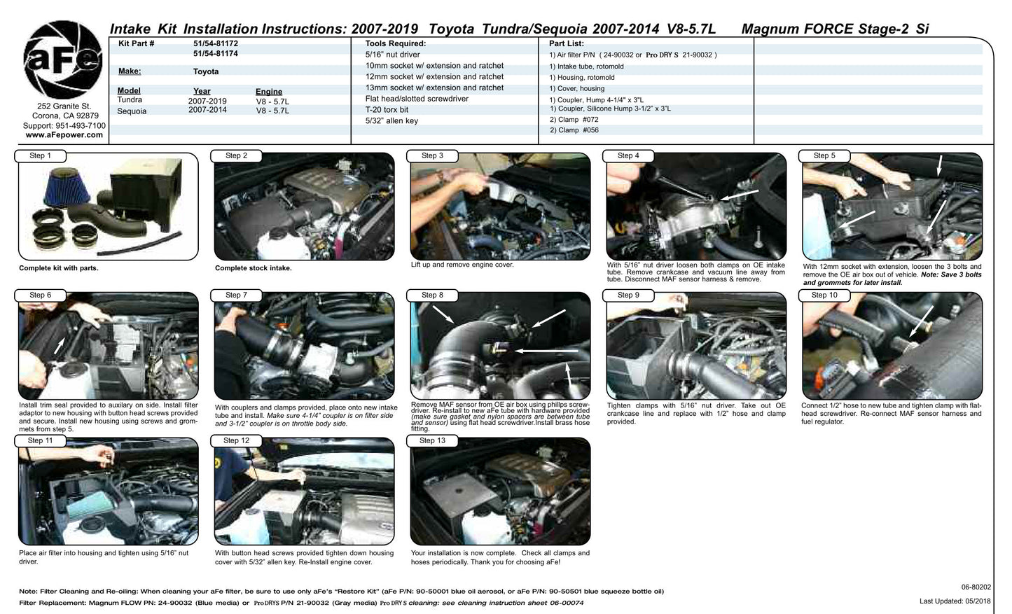 aFe MagnumFORCE Stage-2 Intake | Toyota Tundra/Sequoia (07-22) (51-81174)