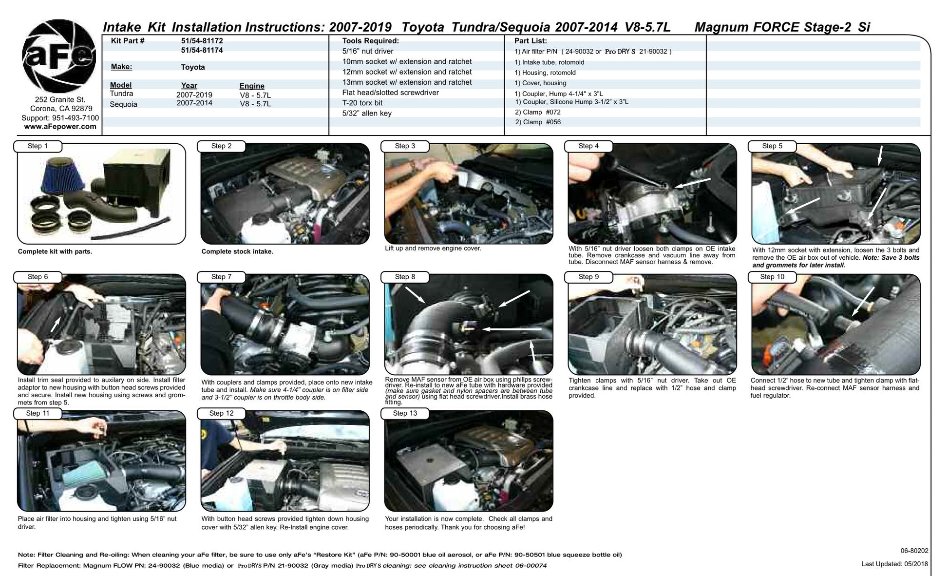 aFe MagnumFORCE Stage-2 Intake | Toyota Tundra/Sequoia (07-22) (51-81174)