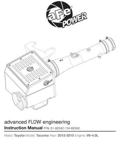 aFe MagnumFORCE Stage-2 Si Intake w/Pro Dry S | Toyota Tacoma V6 4.0L 2012-2013 (51-82342)