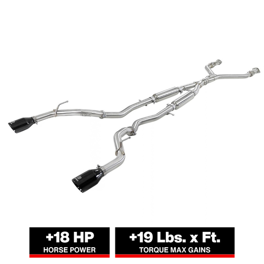 aFe Takeda 2.5in SS Cat-Back Exhaust | Infiniti Q60 (17-22) (49-36134NM-C)