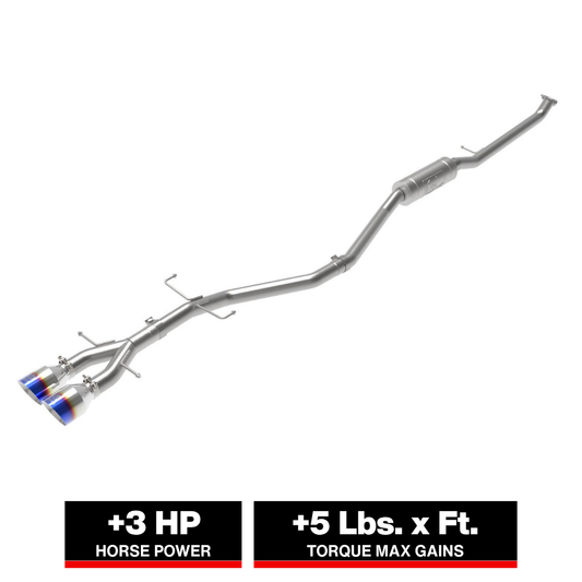 aFe Takeda 2.5in SS Cat-Back Exhaust w/ Blue Flame Tips | Honda Civic Si Coupe (17-20) (49-36620-L)