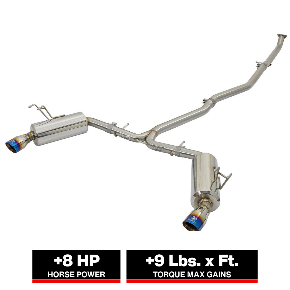 aFe Takeda 2.5-2.25in SS Dual-Exit Cat-Back | Honda Civic 1.5L Turbo (16-17) (49-36615-L)