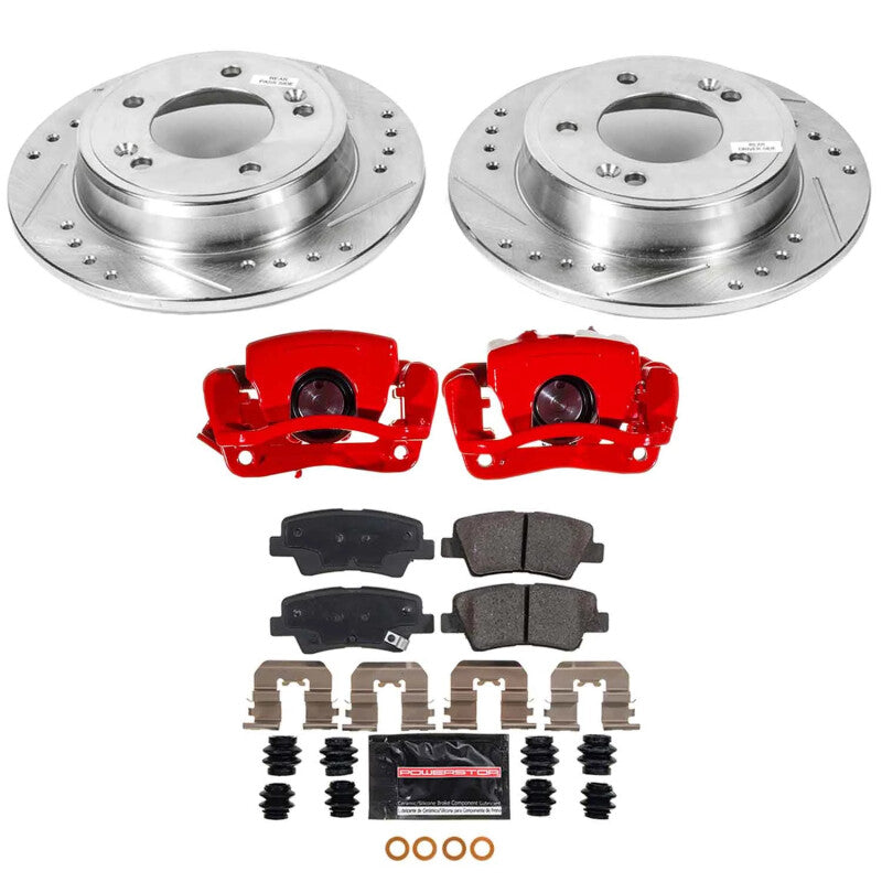 PowerStop Rear Z23 Evolution Kit with Calipers | 2016 Hyundai Veloster (KC6501A)
