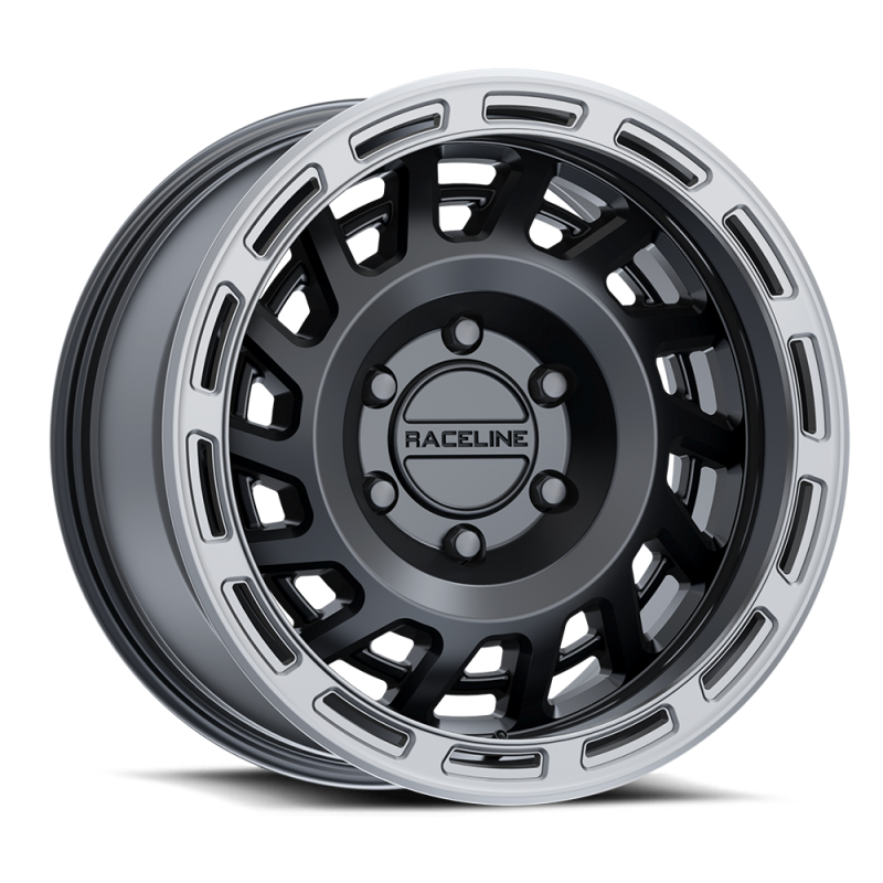 Raceline 957 Halo Black & Silver Lip | 17x8.5" +0mm | 6x135mm Wheel