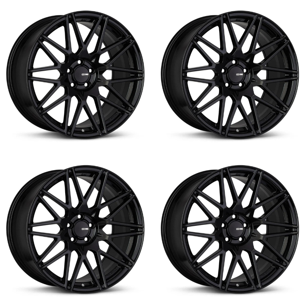 (set of 4) Enkei TMS Gloss Black | 17x9" +45mm | 5x100mm Wheels
