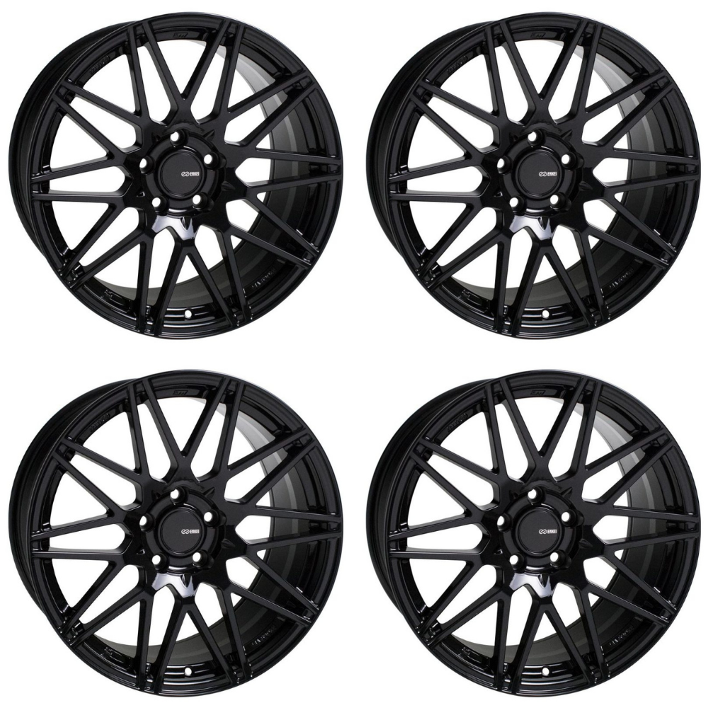 (set of 4) Enkei TMS Gloss Black | 18x8.5" +25mm | 5x114.3mm Wheel