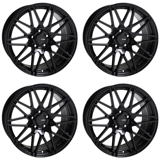 (set of 4) Enkei TMS Gloss Black | 18x8.5" +25mm | 5x114.3mm Wheel