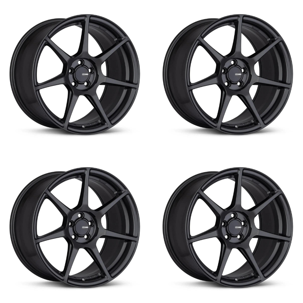 (set of 4) Enkei TFR Matte Gunmetal | 18x8.5" +45mm | 5x114.3mm Wheels