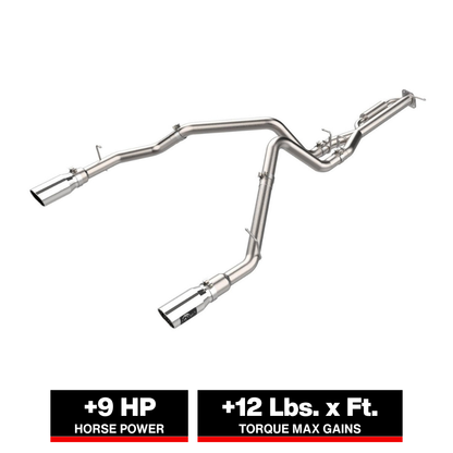 aFe Vulcan Series 3-3.5in SS Cat-Back Exhaust w/Dual 4.5in Tips | Ford F-150 Raptor (21-24) (49-33151-P)