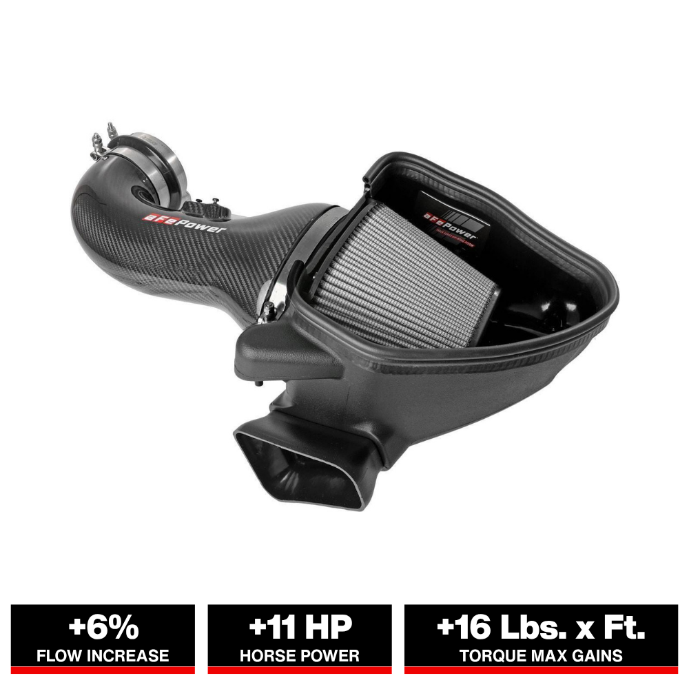 aFe Track Series Carbon Fiber CAI w/ Pro-DRY S Filters | Chevrolet Camaro ZL1 (6.2L V8) (57-10018D)