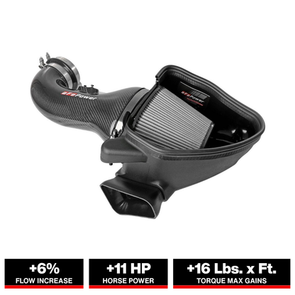 aFe Track Series Carbon Fiber CAI w/ Pro-DRY S Filters | Chevrolet Camaro ZL1 (6.2L V8) (57-10018D)