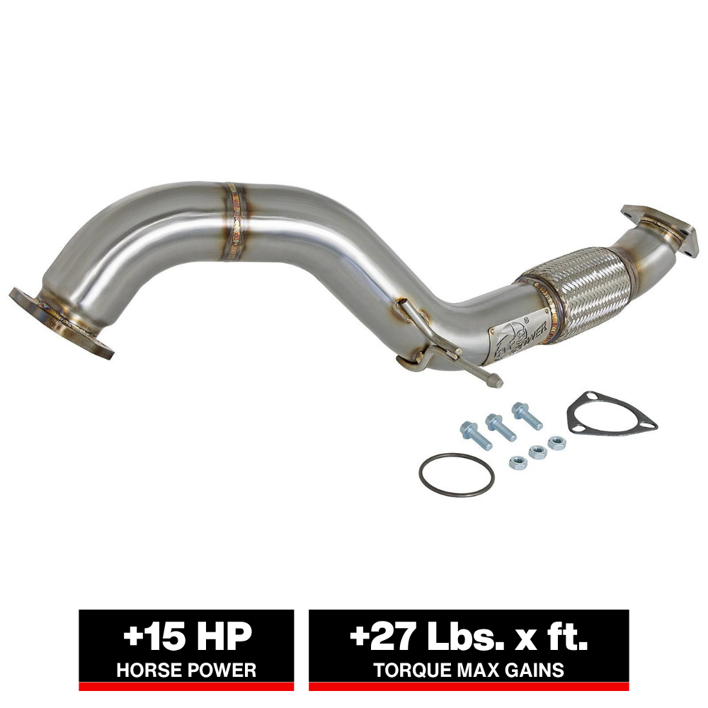aFe Twisted Steel 3in Rear Down-Pipe/Mid Pipe | Honda Civic Type R (17+) (49-36617)