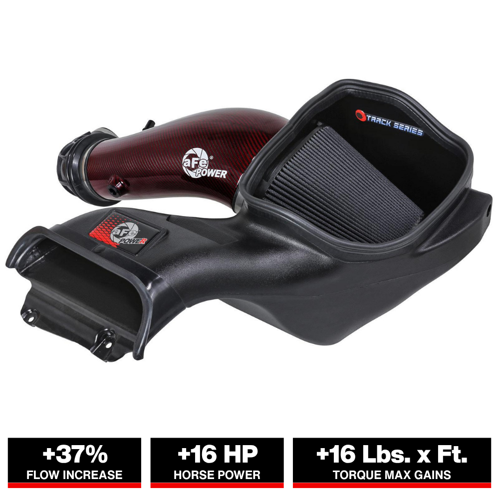 aFe Red Carbon Track Series Air Intake w/P5R Filter | Ford F150 Raptor R (23-24) (57-10030KR)
