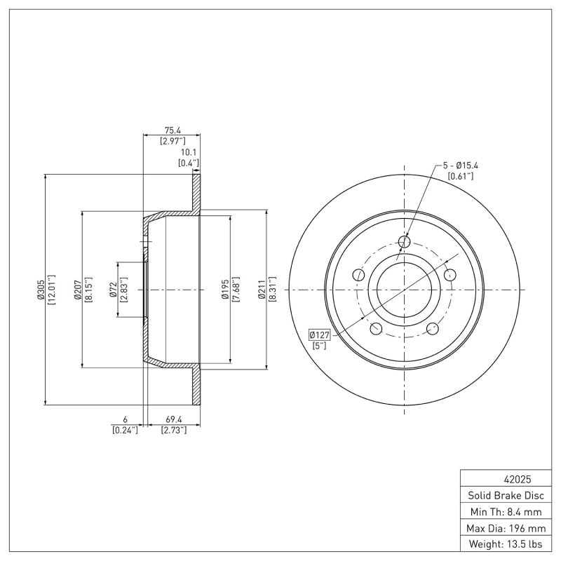 DFC Rear Brake Rotor: Jeep Grand Cherokee (99-04)