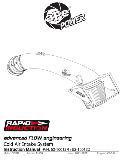 aFe Rapid Induction Pro DRY S Cold Air Intake | Ford F-150 V8-5.0L (21+) (52-10012D)