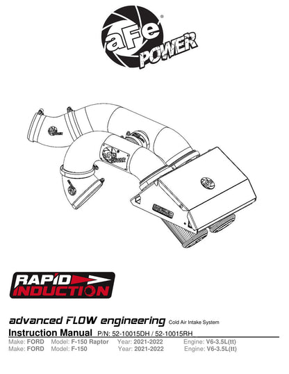 aFe Pro 5R Cold Air Intake | Ford F-150 Raptor 21-22 (52-10015RH)