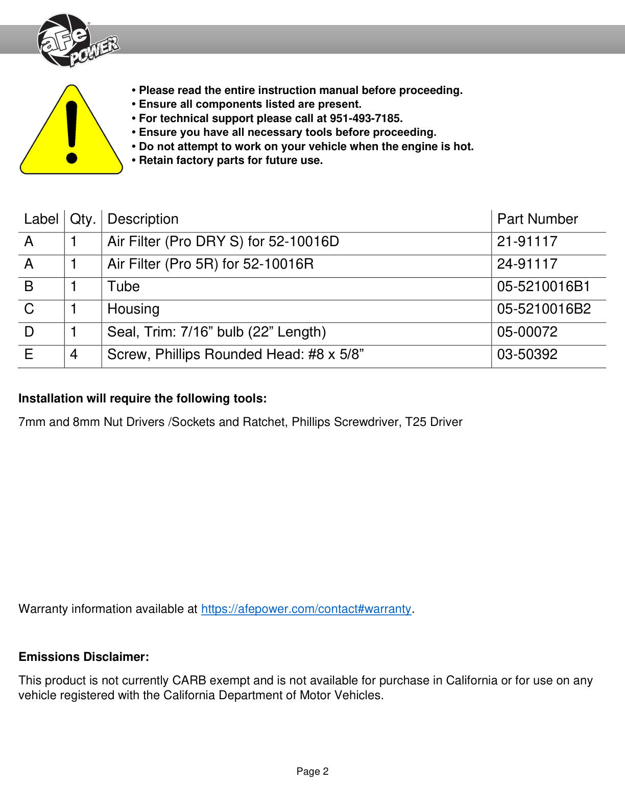 aFe Rapid Induction Pro 5R CAI Mercedes CLA/GLA 13-20 | (52-10016R)