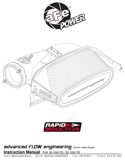 aFe 52-10017D Cold Air Intake System | Mercedes-Benz Sprinter 2500/3500 (06-18) (52-10017D)