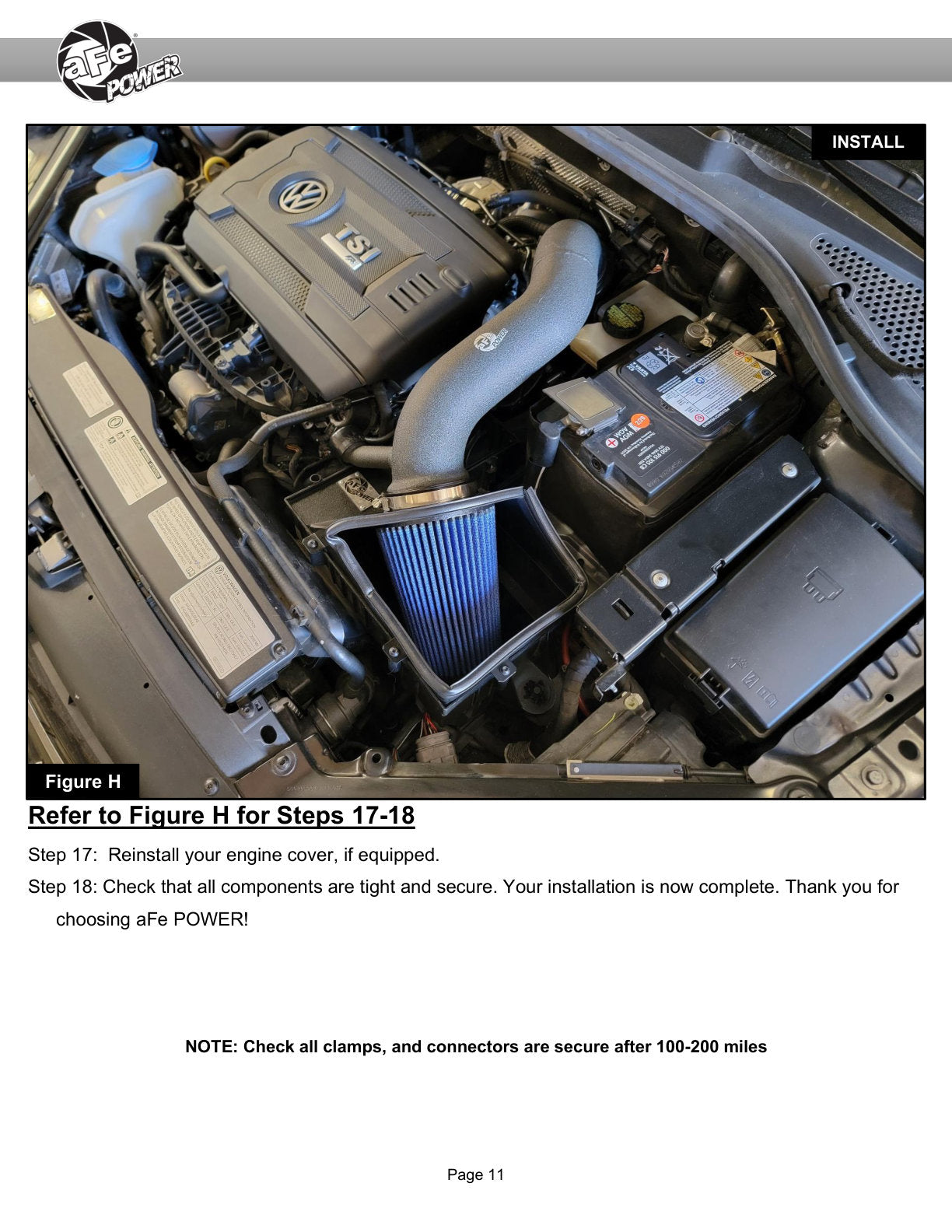 aFe 52-10020R Cold Air Intake System for 2015-20 Audi S3 / 15-21 GTI / 19-25 GLI