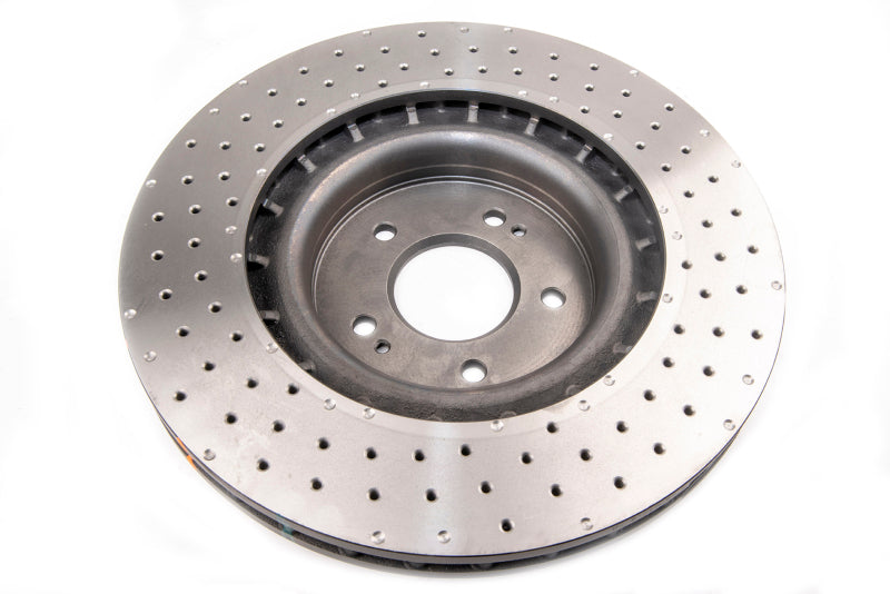 DBA 4000 Series Front Drilled & Dimpled Rotor | Kia Stinger (18) w/ Brembo Brakes (DBA43342XD)