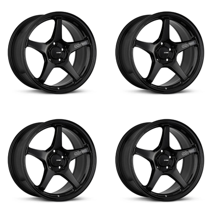 (set of 4) Enkei TS-5 Gloss Black | 17x9" +45mm | 5x100mm Wheels