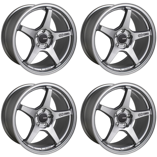(set of 4) Enkei TS-5 Storm Grey | 18x8" +45mm | 5x112mm Wheel