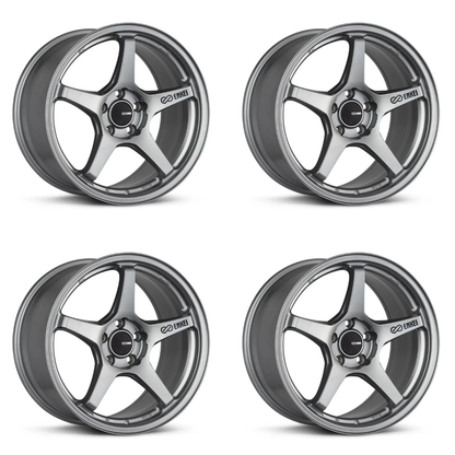 (set of 4) Enkei TS-5 Storm Grey | 18x8.5" +40mm | 5x108mm Wheels