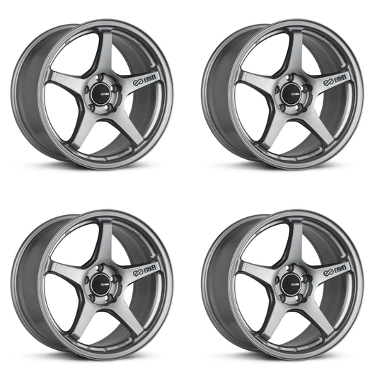 (set of 4) Enkei TS-5 Storm Grey | 18x8.5" +40mm | 5x108mm Wheels