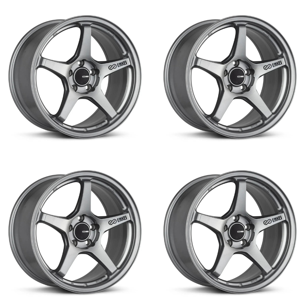 (set of 4) Enkei TS-5 Storm Grey | 18x9.5" +45mm | 5x100mm Wheels