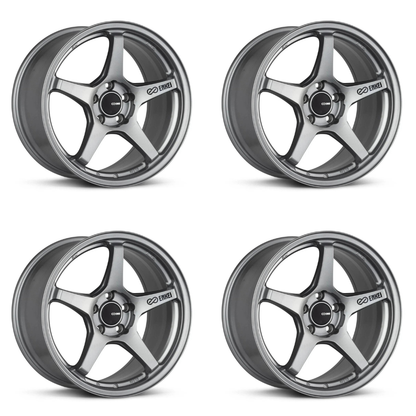 (set of 4) Enkei TS-5 Storm Grey | 18x9.5" +45mm | 5x100mm Wheels