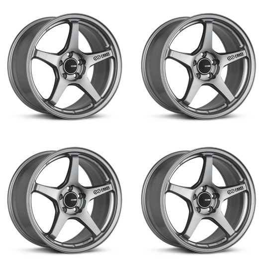 (set of 4) Enkei TS-5 Storm Grey | 18x9.5" +45mm | 5x100mm Wheels