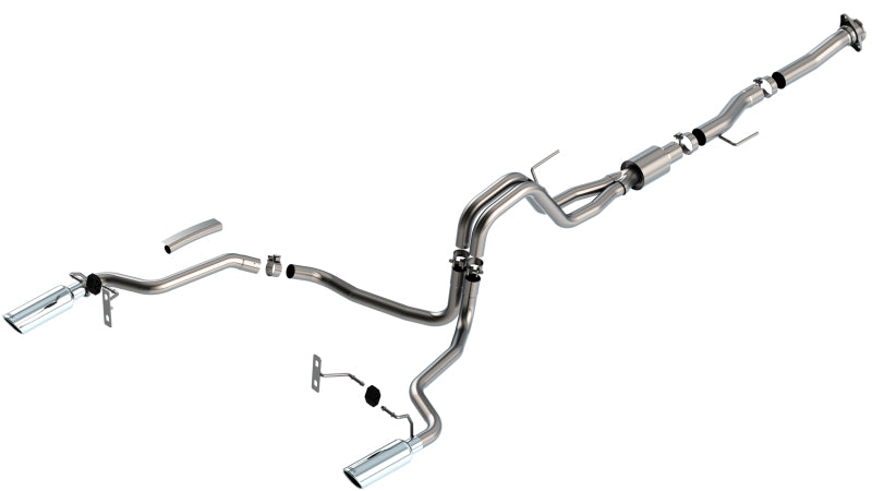 Borla 5.0L 2dr RC SB (122.8 WB) XL/XLT 3/2.25 SRE Cat-Back ATAK Chrome Tips | Ford F-150 (21) (140869)