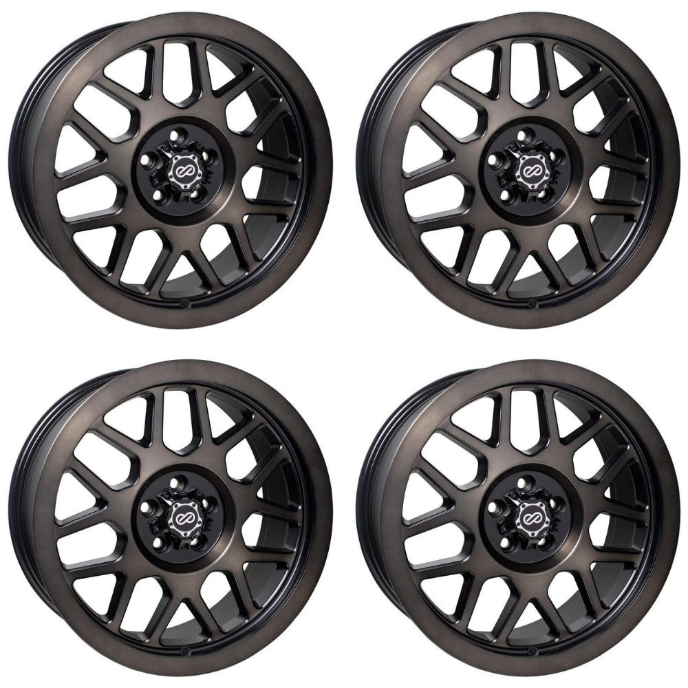 (set of 4) Enkei Matrix Brushed Black | 17x8" +30mm | 5x100mm Wheel