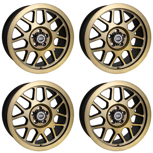 (set of 4) Enkei Matrix Brushed Gold | 17x8" +30mm | 5x100mm Wheel