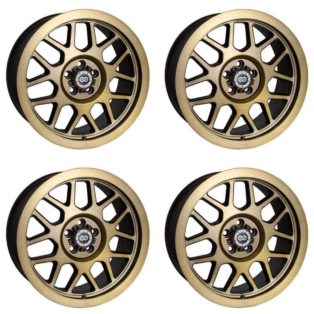 (set of 4) Enkei Matrix Brushed Gold | 17x9" +10mm | 5x127mm Wheel