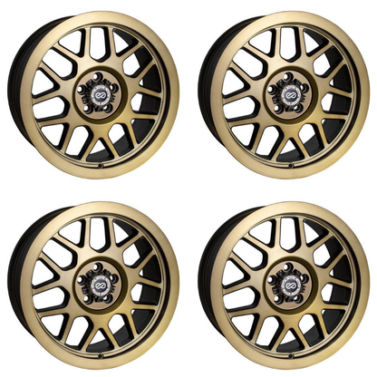 (set of 4) Enkei Matrix Brushed Gold | 17x9" +10mm | 5x127mm Wheel