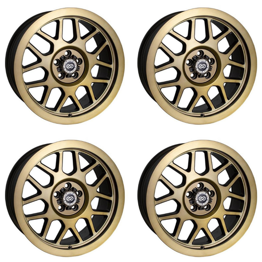 (set of 4) Enkei Matrix Brushed Gold | 17x9" +10mm | 5x127mm Wheel