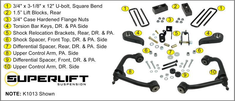 Superlift 3in Lift Kit w/ Shock Extensions | Chevy Silverado 2500HD/3500HD (K1013)
