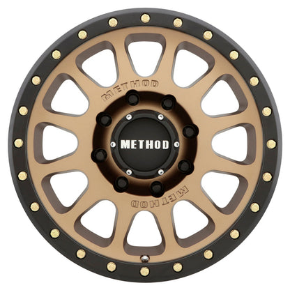 (set of 4) Method MR305-HD NV Bronze - Matte Black Lip | 18x9" +18mm | 8x6.5in Wheel